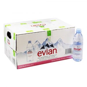 thùng nước khoáng evian