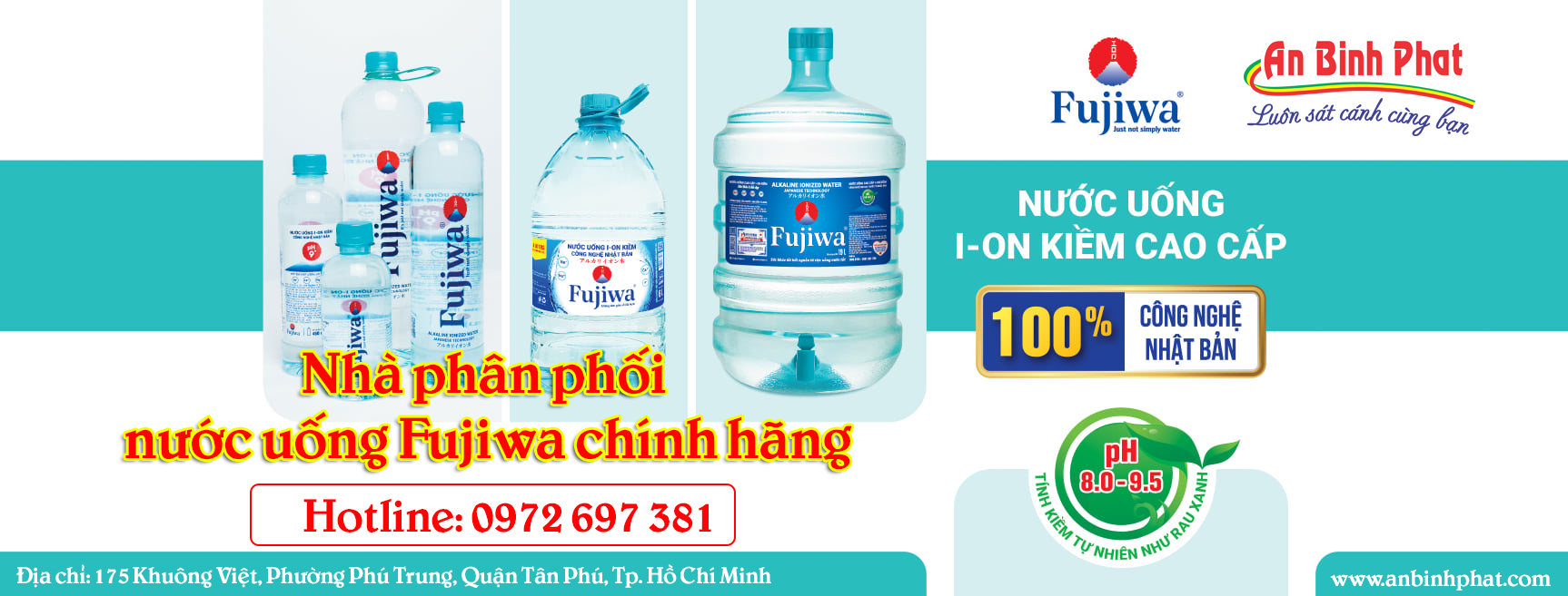 Nhà phân phối nước uống Fujiwa chính hãng An Bình Phát